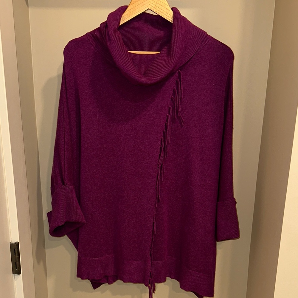 Chico's Deep Purple Cowl Neck Sweater
